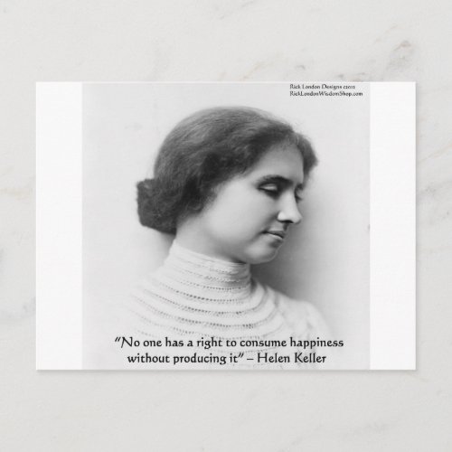 Helen Keller Right 2 Happiness Wisdom Quote Gift Postcard