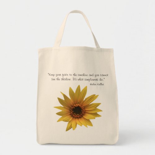 Helen Keller Sunflower Quote Tote