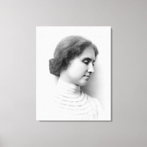 Helen Keller vintage profile photo Canvas Print