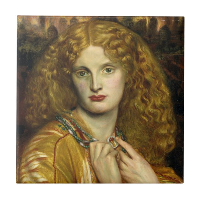 Helen of Troy (by Dante Gabriel Rossetti) Ceramic Tile (Front)