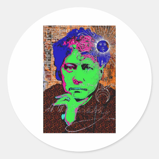 Helena Blavatsky Theosophy Occult Esoteric New Age Classic Round Sticker (Front)