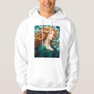 Helena - Dark Blonde Woman in Art Nouveau Style Hoodie