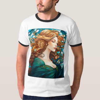 Helena - Dark Blonde Woman in Art Nouveau Style T-Shirt