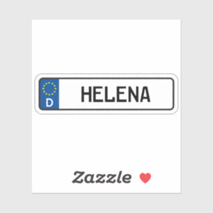 Helena German Car License Plate Sticker