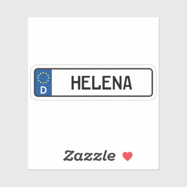 Helena German Car License Plate Sticker (Sheet)