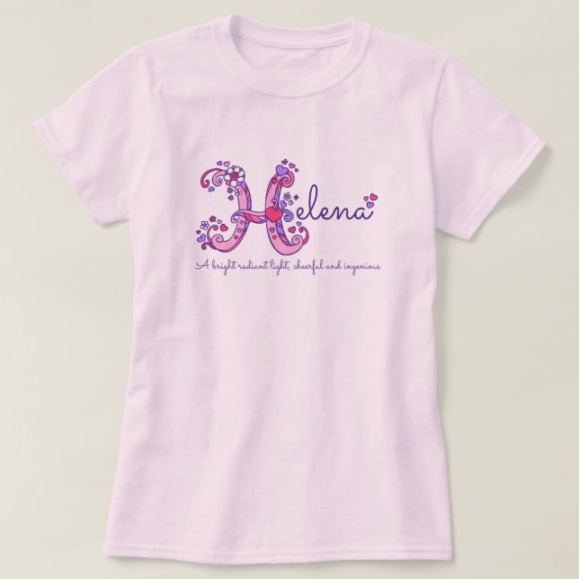 Helena girls name & meaning H monogram shirt (Design Front)