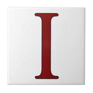 Helena Letter I in Red Monogram Tile