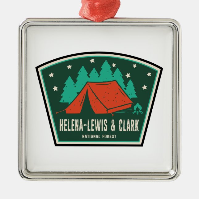 Helena-Lewis and Clark National Forest Camping Metal Ornament (Front)
