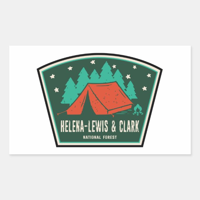 Helena-Lewis and Clark National Forest Camping Rectangular Sticker (Front)