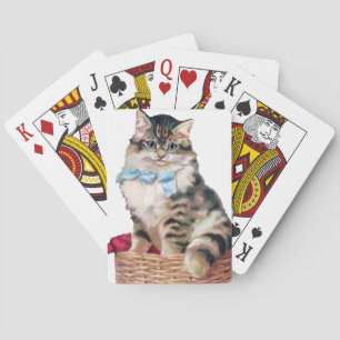 Helena Maguire Cat in a Wicker Bed Poker Cards