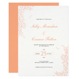 Helena Modern Floral wedding invitation