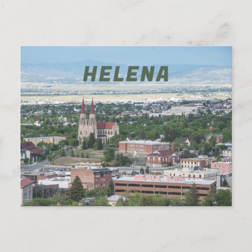 Helena Montana downtown aerial view Postcard