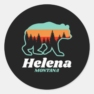 Helena Montana Fishing Skiing Snowboarding Bear Classic Round Sticker