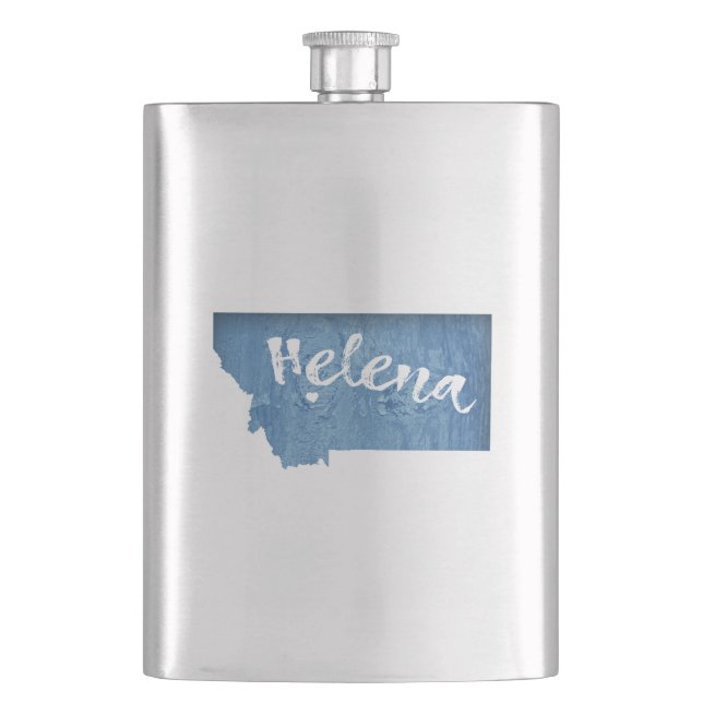 Helena Montana Wood Grain Flask (Front)