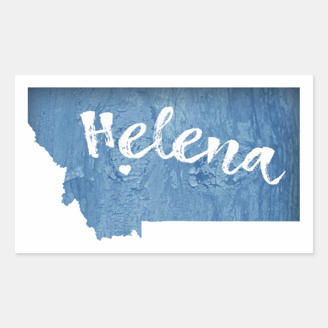Helena Montana Wood Grain Rectangular Sticker (Front)
