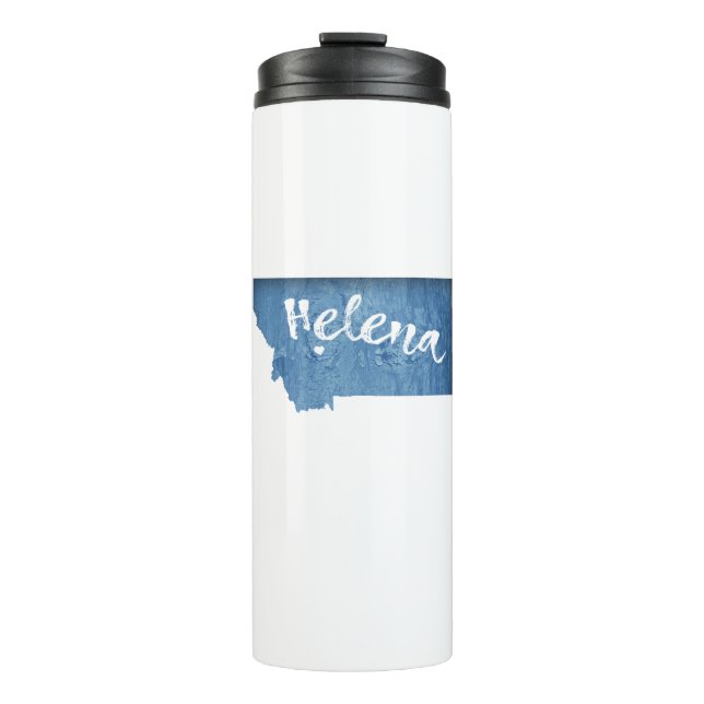 Helena Montana Wood Grain Thermal Tumbler (Front)