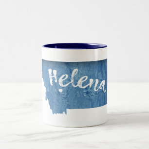Helena Montana Wood Grain Two-Tone Coffee Mug