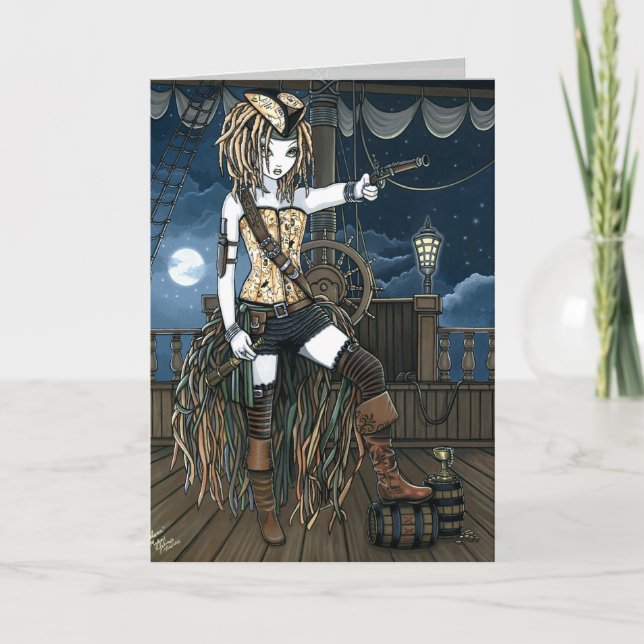 "Helena" Sky Pirate Ship Moon Fae Card (Front)