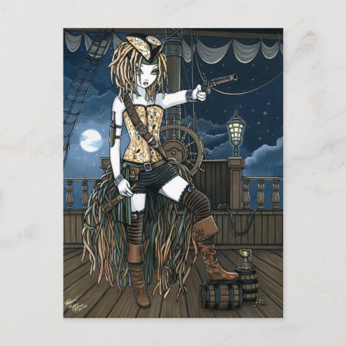 Helena Sky Pirate Ship Moon Fae Postcard