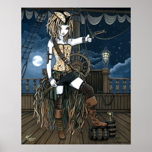 Helena Sky Pirate Ship Moon Fae Poster
