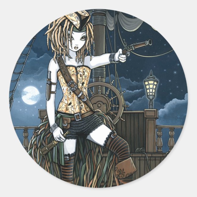 "Helena" Sky Pirate Ship Moon Fae Stickers (Front)