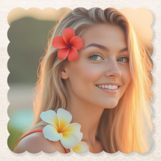 Helena's Tropical Escape: Beachside Bliss Paper Coaster