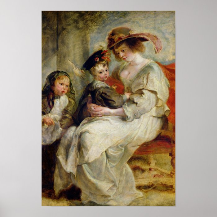 Helene Fourment  with Two of her Children Poster