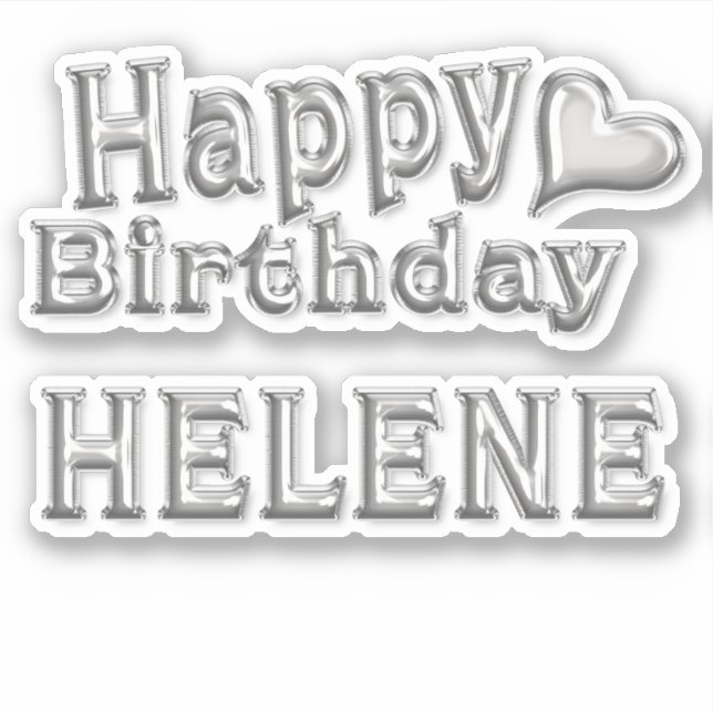 Helene Happy Birthday silver Sticker (Front)