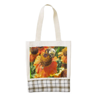 Helenium Bee Orange Flower Zazzle HEART Tote Bag