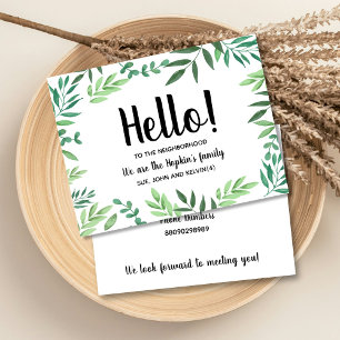 HelHello, Editable We're New to the Neighborhood  Postcard