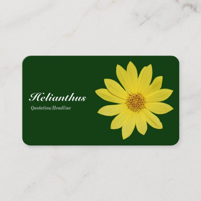 Helianthus - Dark Green Business Card (Front)