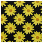 Helianthus 'Lemon Queen' Pattern - Black Fabric