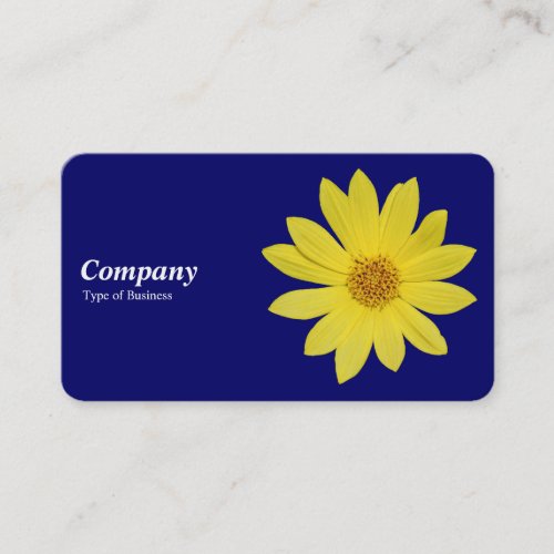 Helianthus Lemon Queen Sunflower _ Dark Blue Business Card
