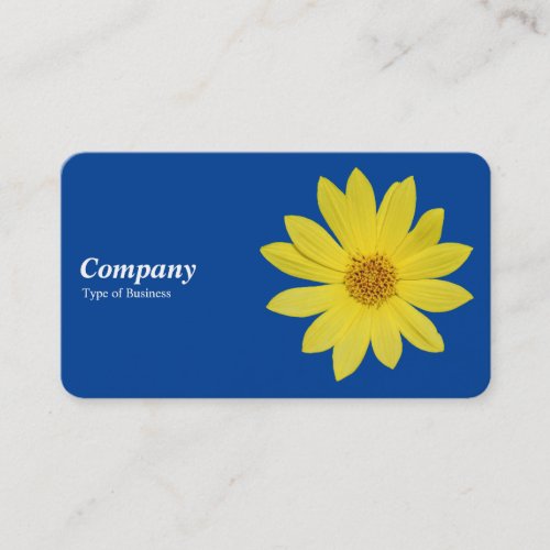 Helianthus Lemon Queen Sunflower _ Deep Blue Business Card