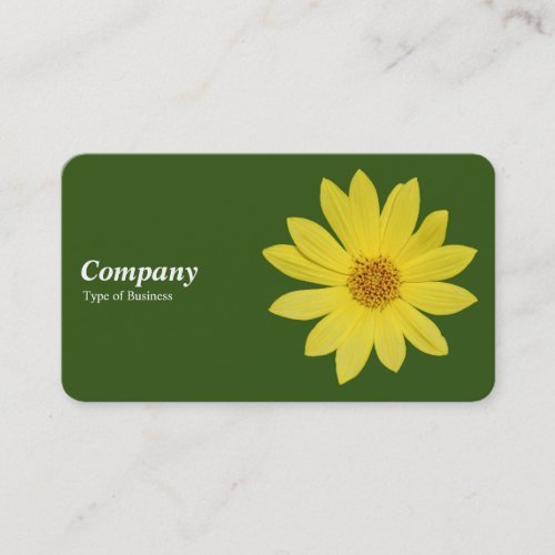 Helianthus Lemon Queen Sunflower _ Forest Green Business Card