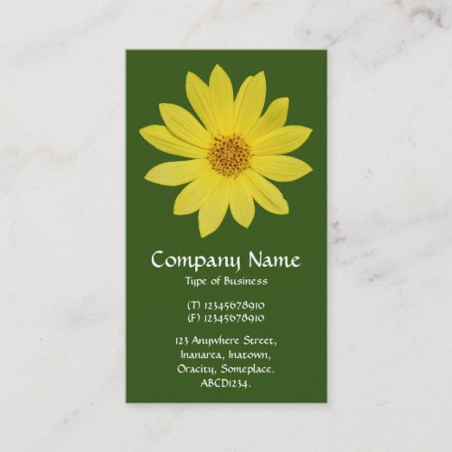 Helianthus Lemon Queen Sunflower _ Forest Green Business Card