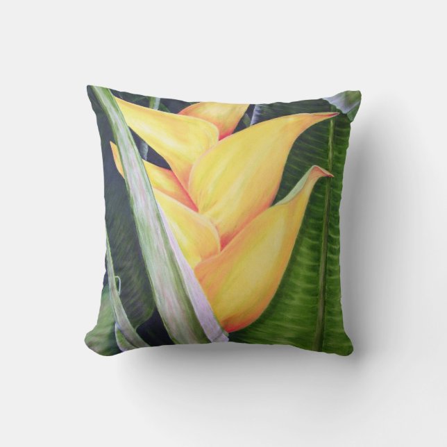 Heliconia Caribea Throw Pillow (Front)