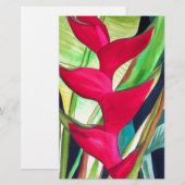 Heliconia Lobster Claw tropical watercolour flower (Front/Back)