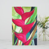 Heliconia Lobster Claw tropical watercolour flower (Standing Front)