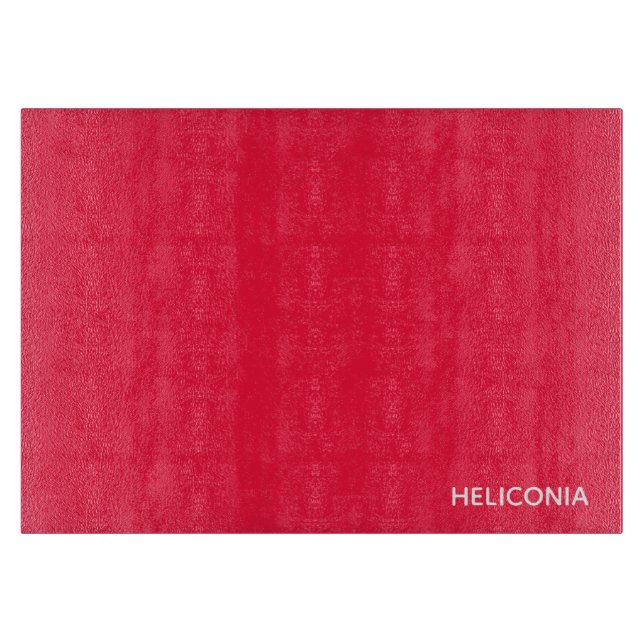 Heliconia red color name cutting board (Front)