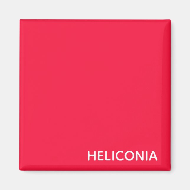Heliconia red color name magnet (Front)