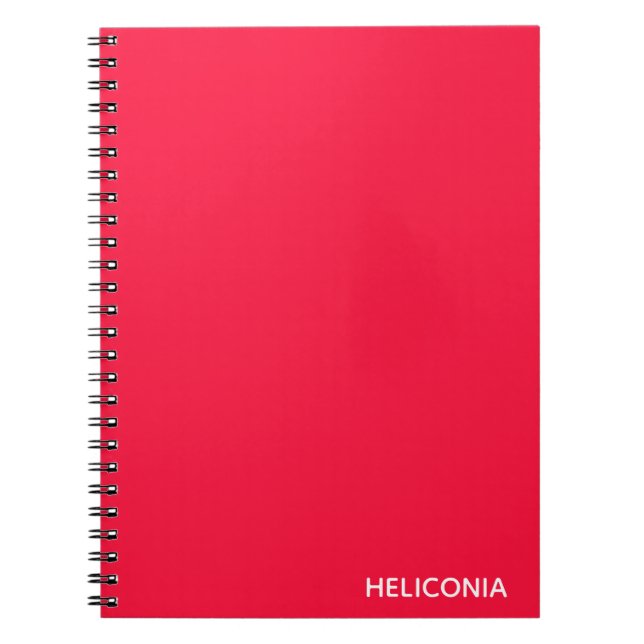 Heliconia red color name notebook (Front)