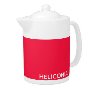 Heliconia red color name teapot