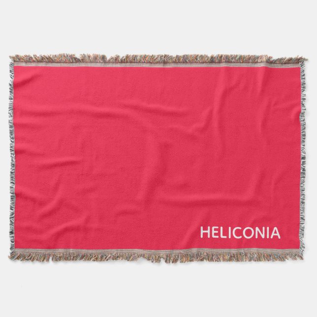 Heliconia red color name throw blanket (Front)