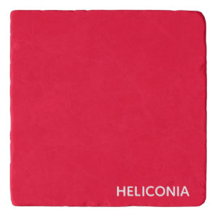Heliconia red color name trivet