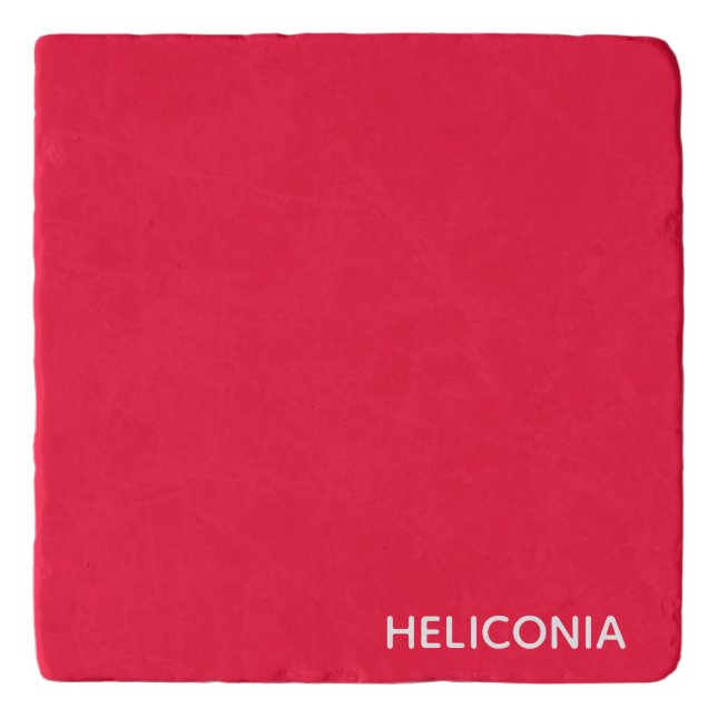 Heliconia red color name trivet (Front)