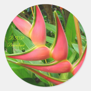 Heliconia RSVP Tropical Wedding Envelope Seals