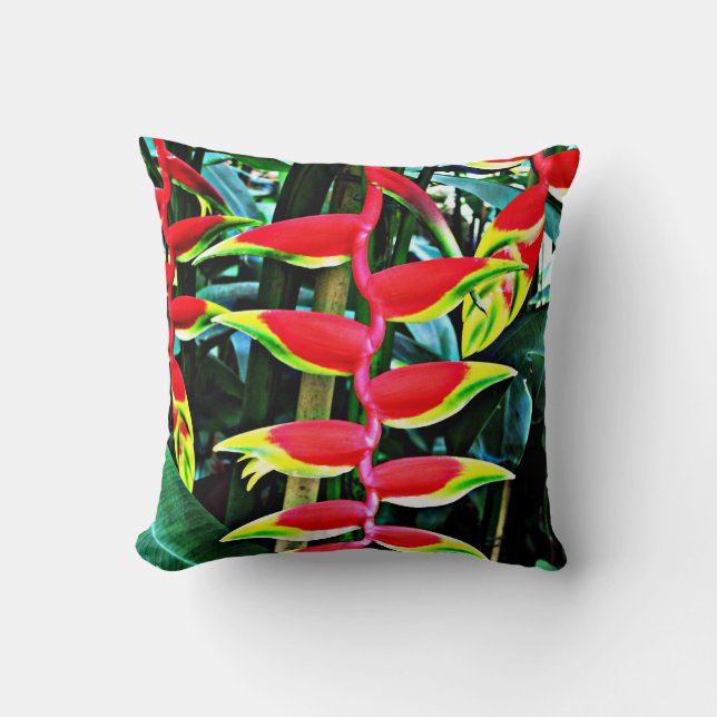 Heliconia Throw Pillow (Front)