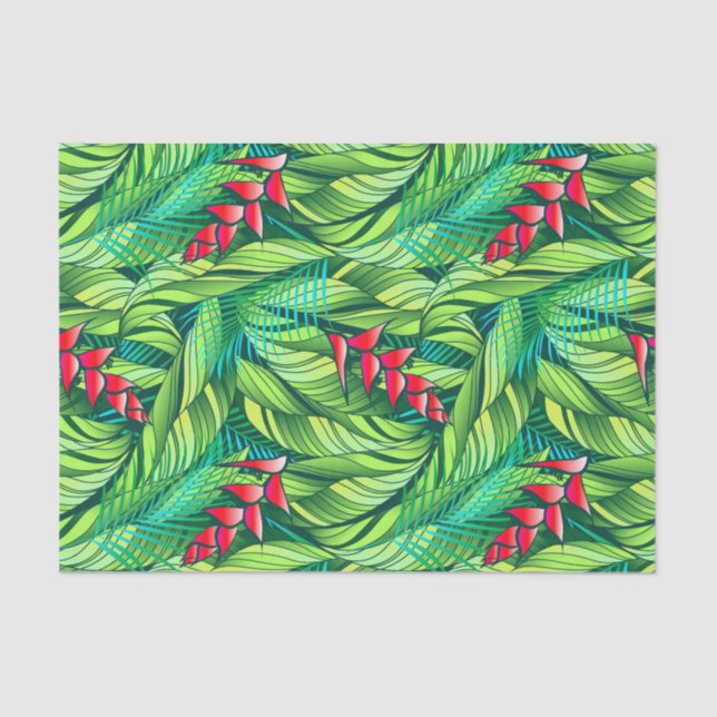 Heliconia tropical floral tissue paper (Front)