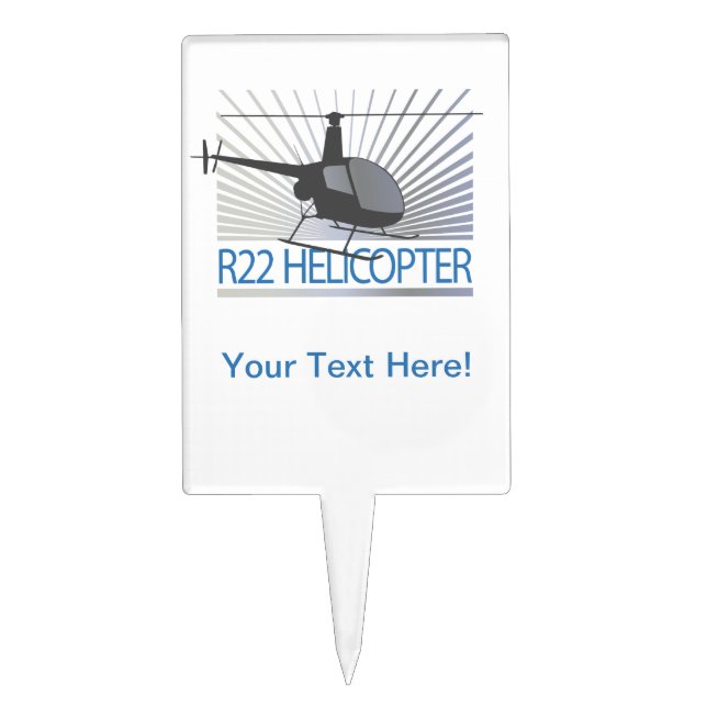 Helicopter Aircraft Cake Topper (Front)